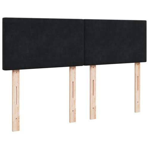 Krevet s oprugama i madracem crni 160x200 cm baršunasti - Crna 160 x 200 cm Gladak dizajn Cijena