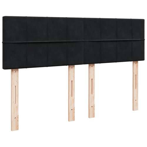 Krevet s oprugama i madracem crni 160x200 cm baršunasti Crna 160 x 200 cm Blok s kvadratima Cijena