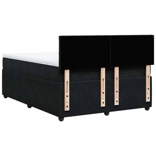 Krevet s oprugama i madracem crni 160x200 cm baršunasti Crna 160 x 200 cm Blok s kvadratima Cijena