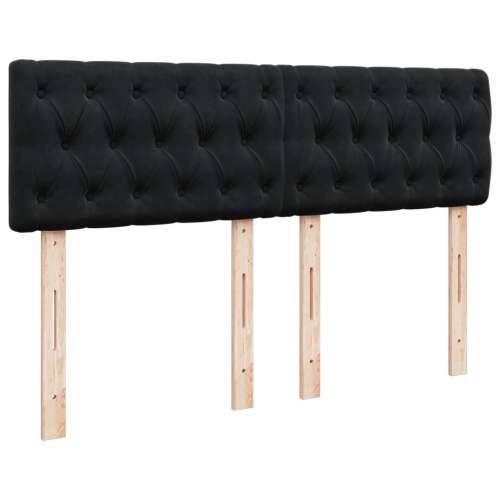 Krevet s oprugama i madracem crni 160x200 cm baršunasti Crna 160 x 200 cm Dizajn s gumbima Cijena