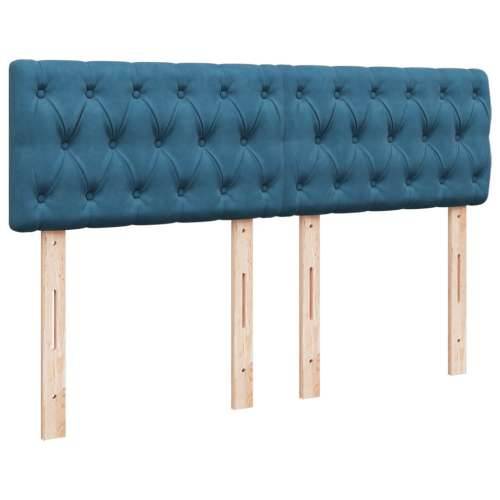 Krevet box spring s madracem plavi 160 x 200 cm baršunasti Plava 160 x 200 cm Dizajn s gumbima Cijena