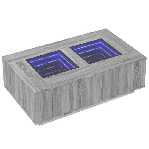 Stolić s beskonačnim LED svjetlima boja hrasta 116x69x40 cm - Sivi hrast sonoma 116 x 69 x 40 cm 1 Cijena