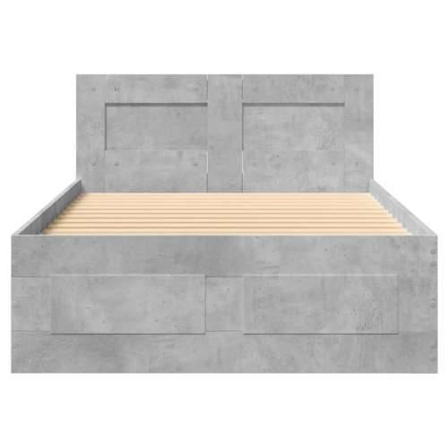Okvir kreveta s uzglavljem siva boja betona 75x190 cm drveni - Beton siva 75 x 190 cm Cijena