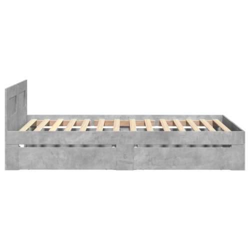 Okvir kreveta s uzglavljem siva boja betona 75x190 cm drveni - Beton siva 75 x 190 cm Cijena