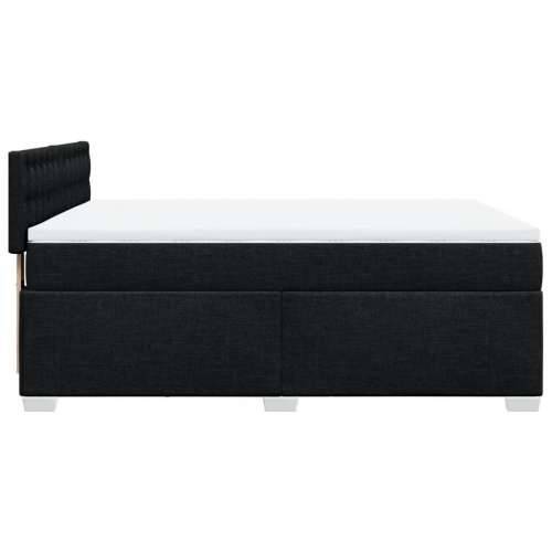 Krevet s oprugama i madracem crni 140 x 190 cm od tkanine - Crna 140 x 190 cm gumbi Cijena