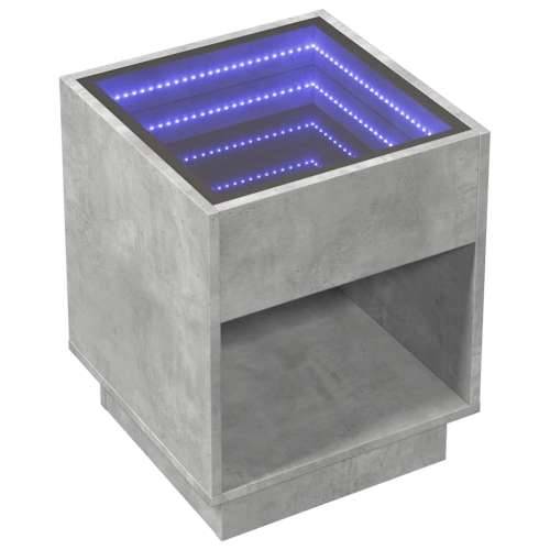 Noćni ormarić s beskonačnim LED siva boja betona 40x40x50 cm - Beton siva 40 x 40 x 50 cm 1 Cijena