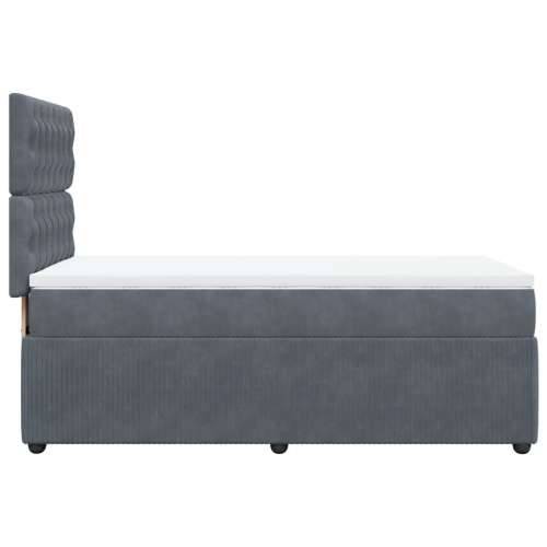 Box spring krevet s madracem tamnosivi 80 x 200 cm baršunasti - Tamno siva 80 x 200 cm Dizajn s gumbima Cijena