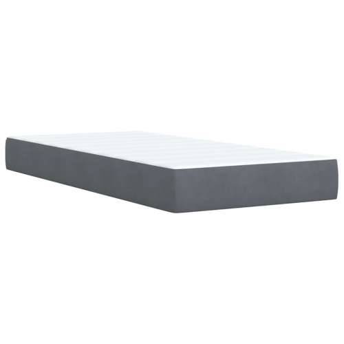 Box spring krevet s madracem tamnosivi 80 x 200 cm baršunasti - Tamno siva 80 x 200 cm Dizajn s gumbima Cijena
