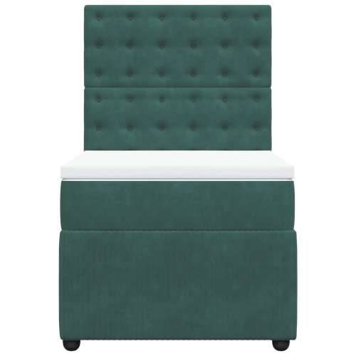Box spring krevet s madracem tamnozeleni 80 x 200 cm baršunasti Tamnozelena 80 x 200 cm gumbi Cijena