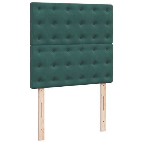 Box spring krevet s madracem tamnozeleni 80 x 200 cm baršunasti Tamnozelena 80 x 200 cm gumbi Cijena