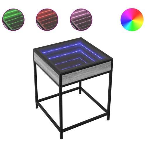 Noćni ormarić s beskonačnim LED boja hrasta 40 x 40 x 51 cm - Sivi hrast sonoma 1 Cijena