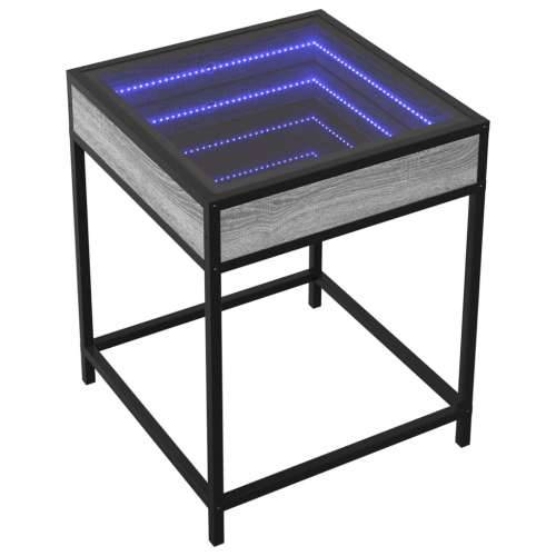 Noćni ormarić s beskonačnim LED boja hrasta 40 x 40 x 51 cm - Sivi hrast sonoma 1 Cijena