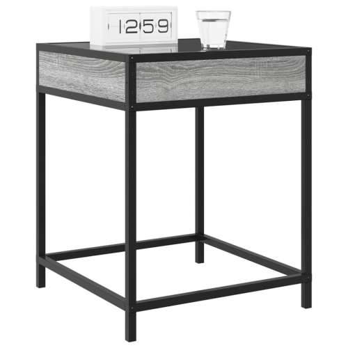 Noćni ormarić s beskonačnim LED boja hrasta 40 x 40 x 51 cm - Sivi hrast sonoma 1 Cijena