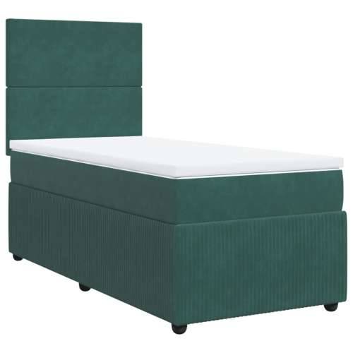 Box spring krevet s madracem tamnozeleni 90x190 cm baršunasti - Tamnozelena 90 x 190 cm Gladak dizajn Cijena