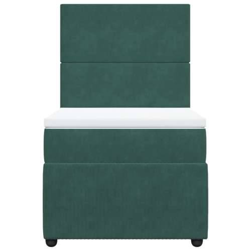 Box spring krevet s madracem tamnozeleni 90x190 cm baršunasti - Tamnozelena 90 x 190 cm Gladak dizajn Cijena