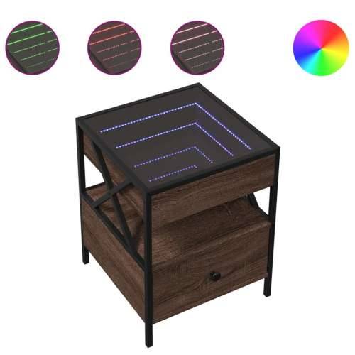Noćni ormarić s beskonačnim LED boja smeđeg hrasta 40x40x51 cm - Smeđi hrast 1 Cijena