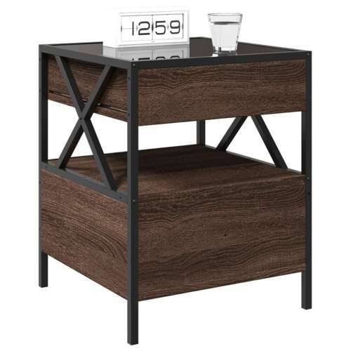 Noćni ormarić s beskonačnim LED boja smeđeg hrasta 40x40x51 cm - Smeđi hrast 1 Cijena