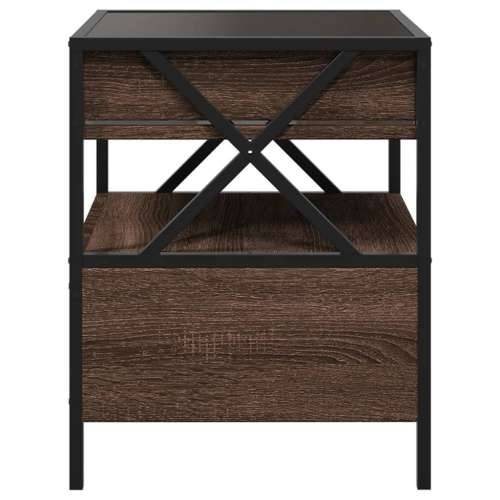 Noćni ormarić s beskonačnim LED boja smeđeg hrasta 40x40x51 cm - Smeđi hrast 1 Cijena