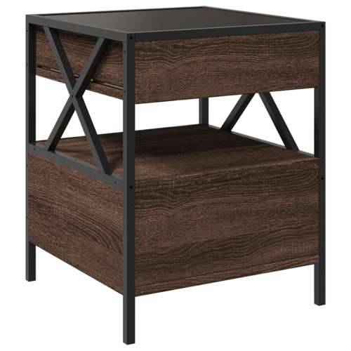 Noćni ormarić s beskonačnim LED boja smeđeg hrasta 40x40x51 cm - Smeđi hrast 1 Cijena