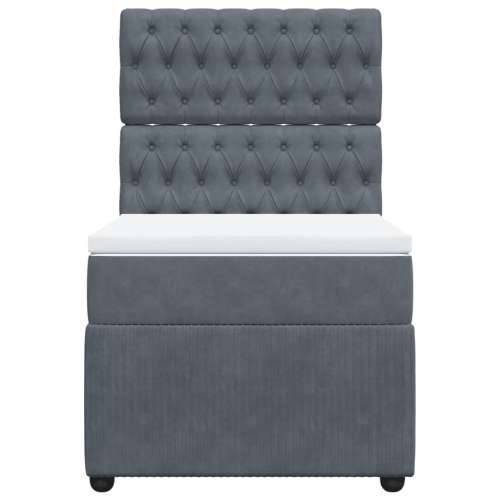 Box spring krevet s madracem tamnosivi 90x200 cm baršunasti Tamno siva 90 x 200 cm Dizajn s gumbima Cijena