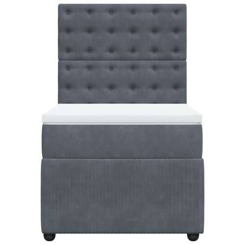 Box spring krevet s madracem tamnosivi 90x200 cm baršunasti - Tamno siva 90 x 200 cm gumbi Cijena