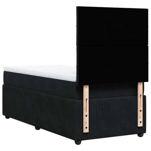 Box spring krevet s madracem crni 100x200 cm baršunasti - Crna 100 x 200 cm Blok s kvadratima Cijena