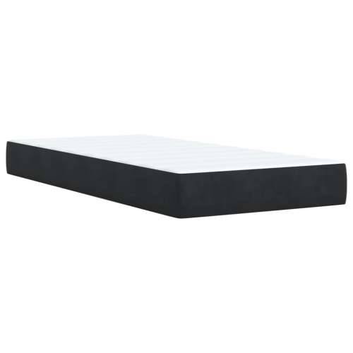 Box spring krevet s madracem crni 100x200 cm baršunasti - Crna 100 x 200 cm Blok s kvadratima Cijena