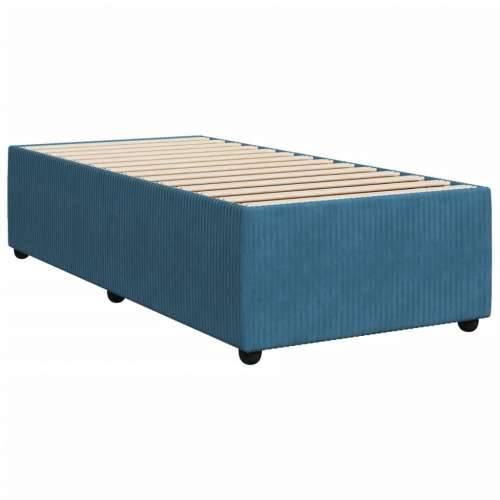 Box spring krevet s madracem tamnoplavi 100x200 cm baršunasti - Plava 100 x 200 cm Blok s kvadratima Cijena