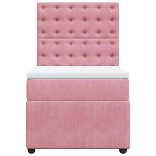 Box spring krevet s madracem ružičasti 100x200 cm baršunasti - Ružičasta 100 x 200 cm gumbi Cijena