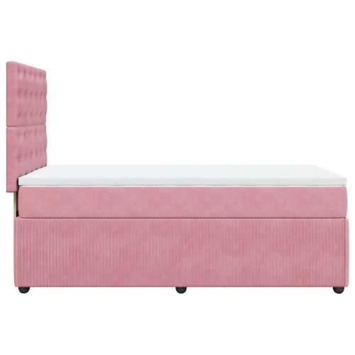 Box spring krevet s madracem ružičasti 100x200 cm baršunasti - Ružičasta 100 x 200 cm gumbi Cijena