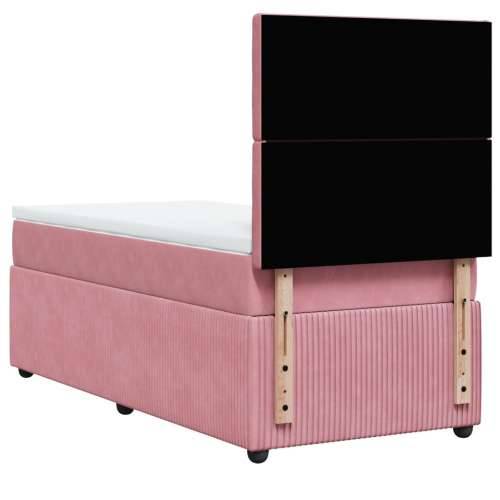 Box spring krevet s madracem ružičasti 100x200 cm baršunasti - Ružičasta 100 x 200 cm gumbi Cijena