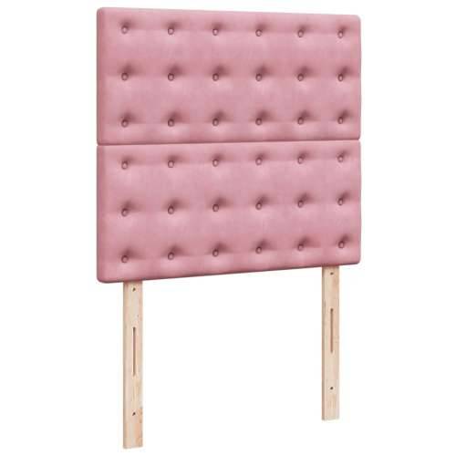 Box spring krevet s madracem ružičasti 100x200 cm baršunasti - Ružičasta 100 x 200 cm gumbi Cijena