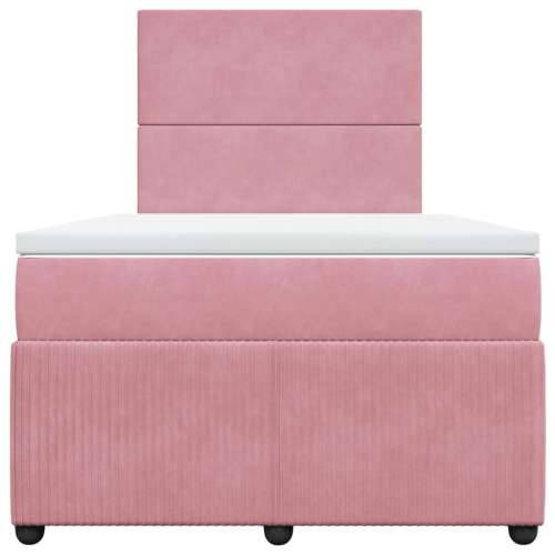 Box spring krevet s madracem ružičasti 120 x 200 cm baršunasti - Ružičasta 120 x 200 cm Gladak dizajn Cijena