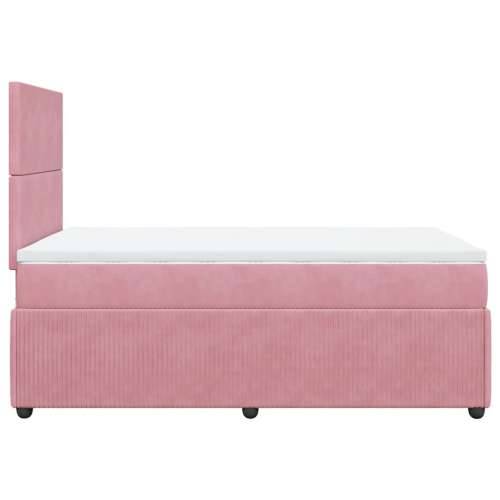 Box spring krevet s madracem ružičasti 120 x 200 cm baršunasti - Ružičasta 120 x 200 cm Gladak dizajn Cijena
