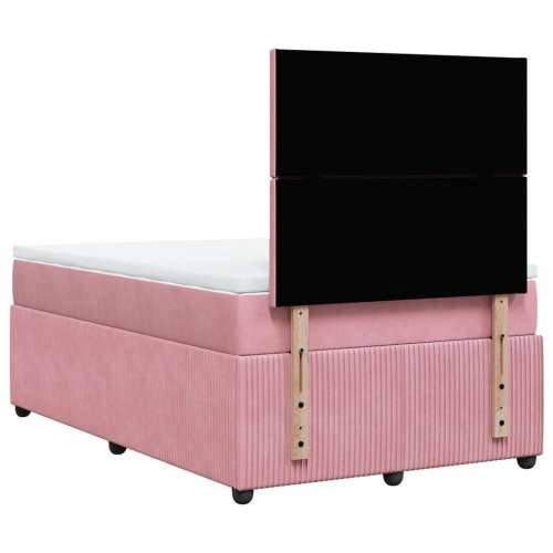 Box spring krevet s madracem ružičasti 120 x 200 cm baršunasti - Ružičasta 120 x 200 cm Gladak dizajn Cijena