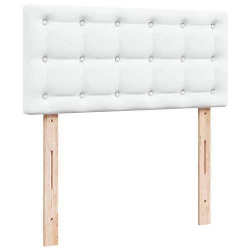Krevet s oprugama i madracem bijeli 90 x 190 cm od umjetne kože - Bijela 90 x 190 cm gumbi Cijena