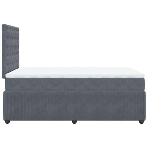 Box spring krevet s madracem tamnosivi 120 x 200 cm baršunasti Tamno siva 120 x 200 cm gumbi Cijena