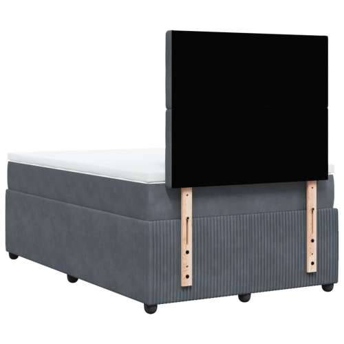 Box spring krevet s madracem tamnosivi 120 x 200 cm baršunasti Tamno siva 120 x 200 cm gumbi Cijena