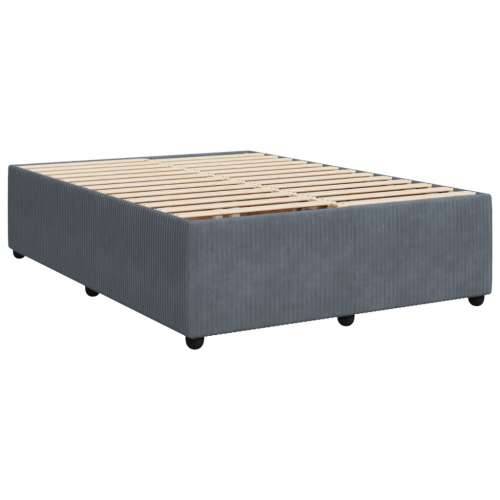 Krevet s oprugama i madracem tamnosivi 140x190 cm baršunasti - Tamno siva 140 x 190 cm Blok s kvadratima Cijena