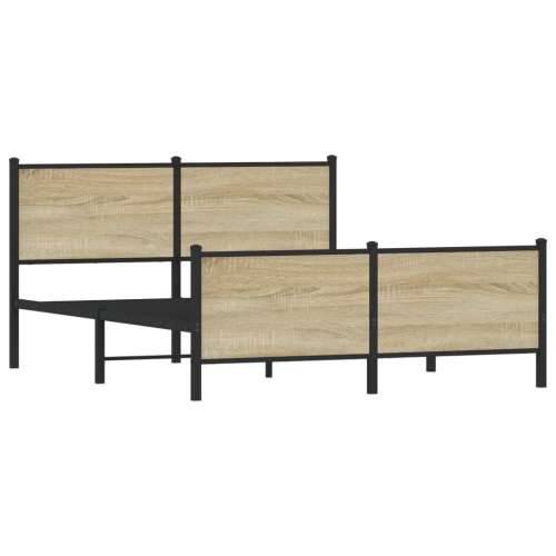 Metalni okvir kreveta bez madraca boja hrasta sonome 140x200 cm - sonoma hrast 140 x 200 cm s uzglavljem i podnožjem Cijena