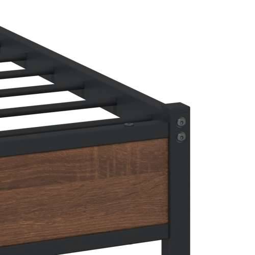 Metalni okvir kreveta bez madraca smeđa boja hrasta 183x213 cm - Smeđi hrast 183 x 213 cm s uzglavljem i niskim podnožjem Cijena