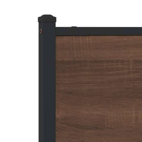 Metalni okvir kreveta bez madraca smeđa boja hrasta 183x213 cm - Smeđi hrast 183 x 213 cm s uzglavljem i niskim podnožjem Cijena