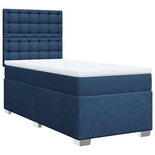 Krevet s oprugama i madracem plavi 90 x 200 cm od tkanine - Plava 90 x 200 cm gumbi Cijena