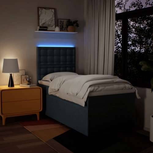 Krevet s oprugama i madracem plavi 90 x 200 cm od tkanine - Plava 90 x 200 cm gumbi Cijena