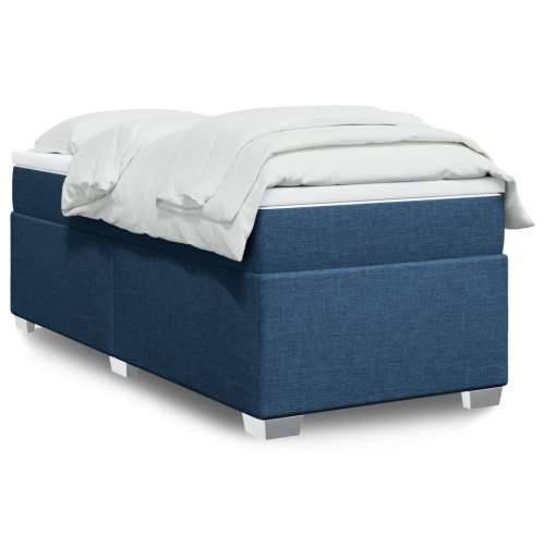 Krevet s oprugama i madracem plavi 90 x 200 cm od tkanine - Plava 90 x 200 cm Cijena