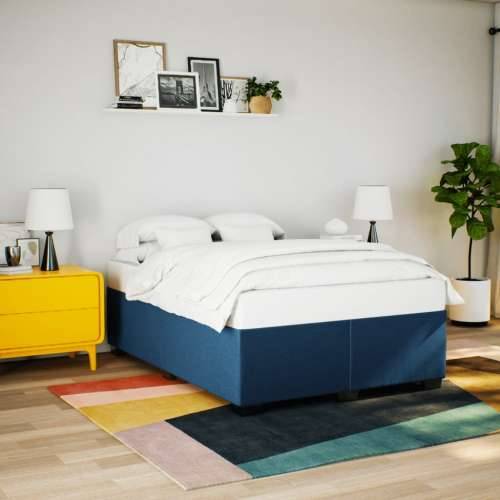 Krevet s oprugama i madracem plavi 140 x 190 cm od tkanine - Plava 140 x 190 cm Cijena