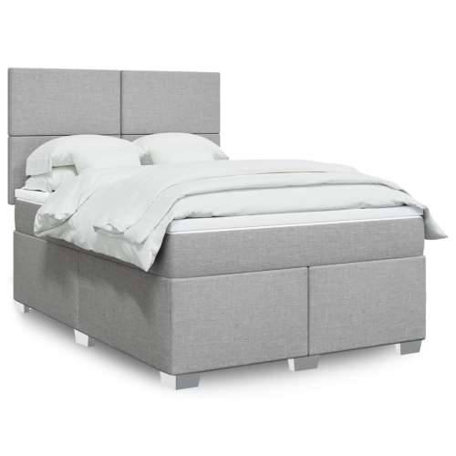 Krevet box spring s madracem svjetlosivi 140x200 cm od tkanine Svjetlosiva 140 x 200 cm Gladak dizajn Cijena