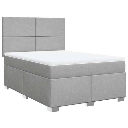 Krevet box spring s madracem svjetlosivi 140x200 cm od tkanine Svjetlosiva 140 x 200 cm Gladak dizajn Cijena