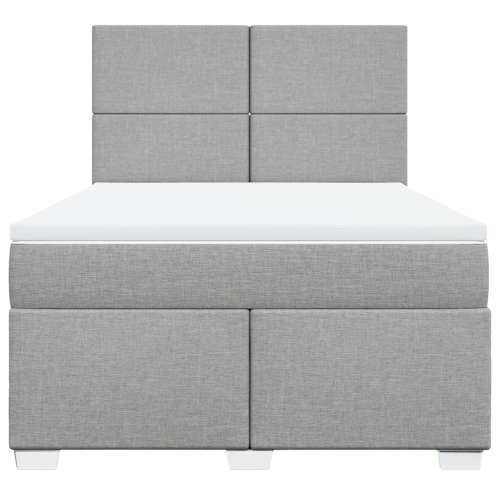 Krevet box spring s madracem svjetlosivi 140x200 cm od tkanine Svjetlosiva 140 x 200 cm Gladak dizajn Cijena