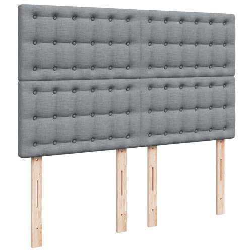 Krevet box spring s madracem svjetlosivi 140x200 cm od tkanine Svjetlosiva 140 x 200 cm gumbi Cijena